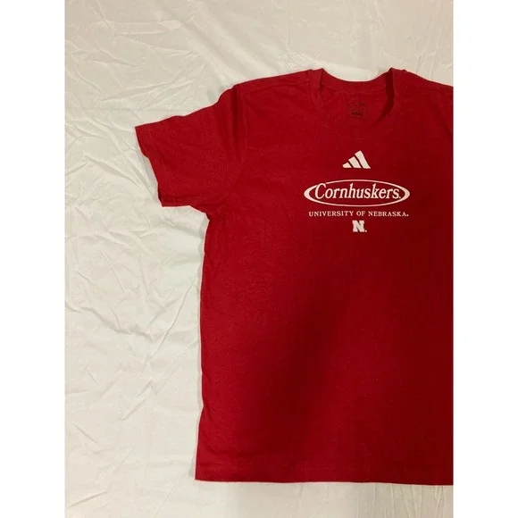 University of Nebraska Cornhuskers Adidas T-Shirt Football Sports Men's Large - Picture 5 of 16